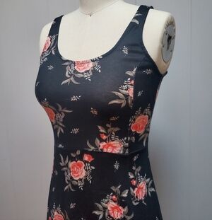H&M Divided Black Floral Fit & Flare Mini Dress